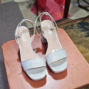Pop Silver Glitter Platform Sandals